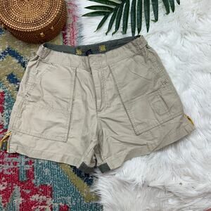 Vintage Y2K 2000s AE American Eagle Beige Tan Cargo Shorts 6 Pockets